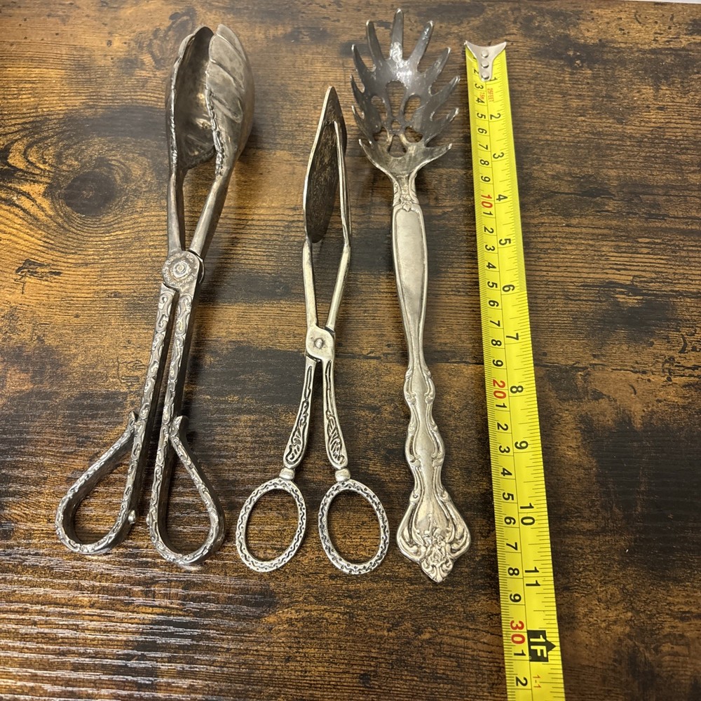 Vintage Serving Tools Tongs Spaghetti Spoon Lot of 3