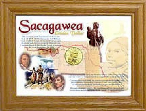 Sacagawea Single Coin, Solid Oak Frames 5x7