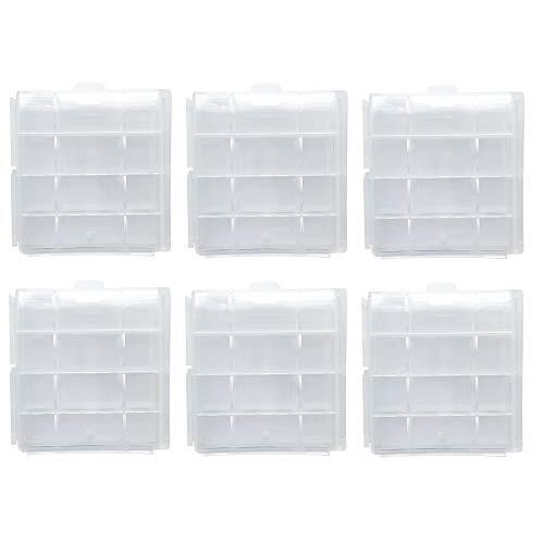 6Pcs Battery Storage Box Case Holder Batteries Container Organizer for AA/AAA