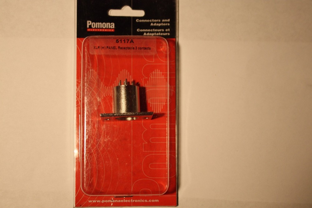 5 (LOT) Pomona XLR Male 3-Pin Rectangular Flanged Panel Mount, D3M