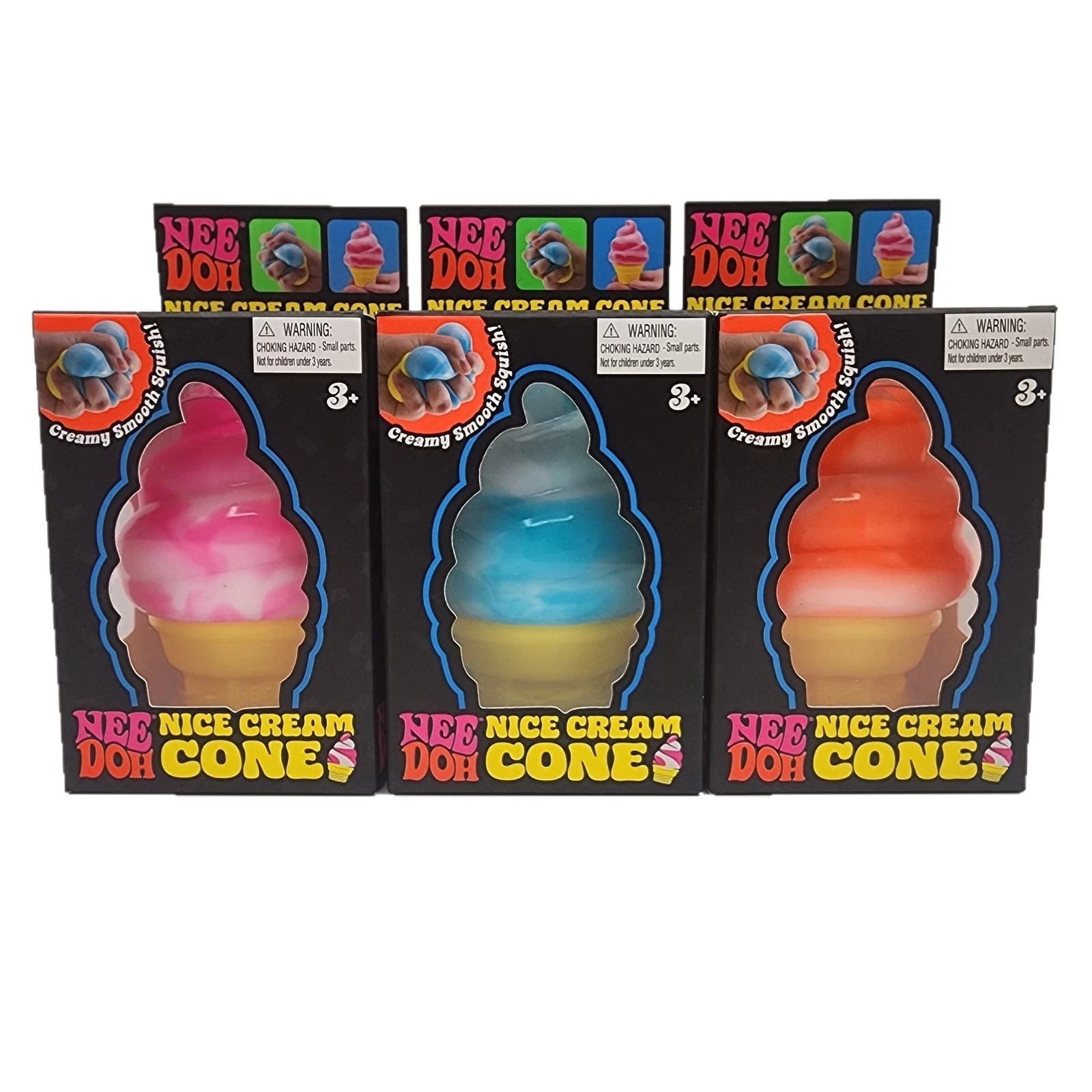 Needoh Nice Cream Cone Ice Cream Swirl Squishy Toy Nee Doh Stress Ball New