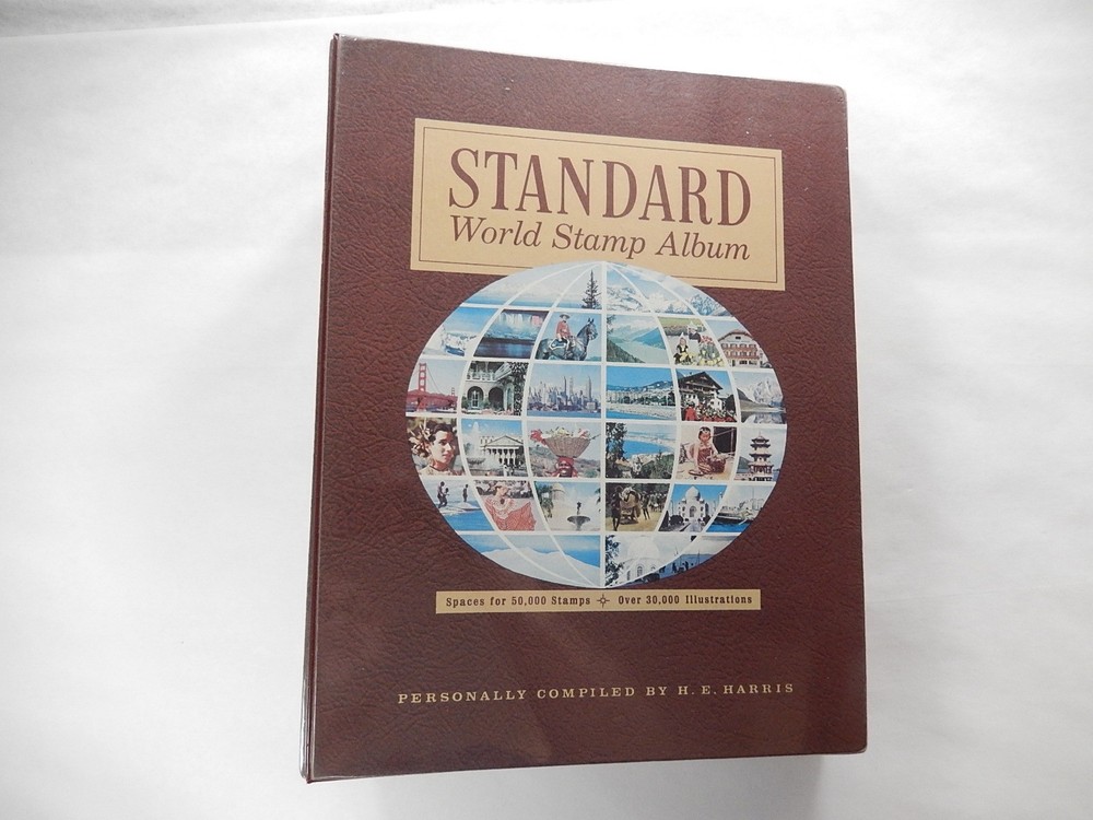 1972 Harris Standard World Stamp Album Masterwork with some Stamps, NICE