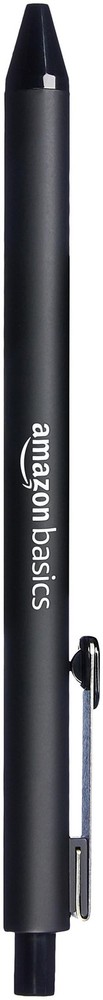 Amazon Basics Retractable Ballpoint Pens with Comfortable Grip 12 pack, Black