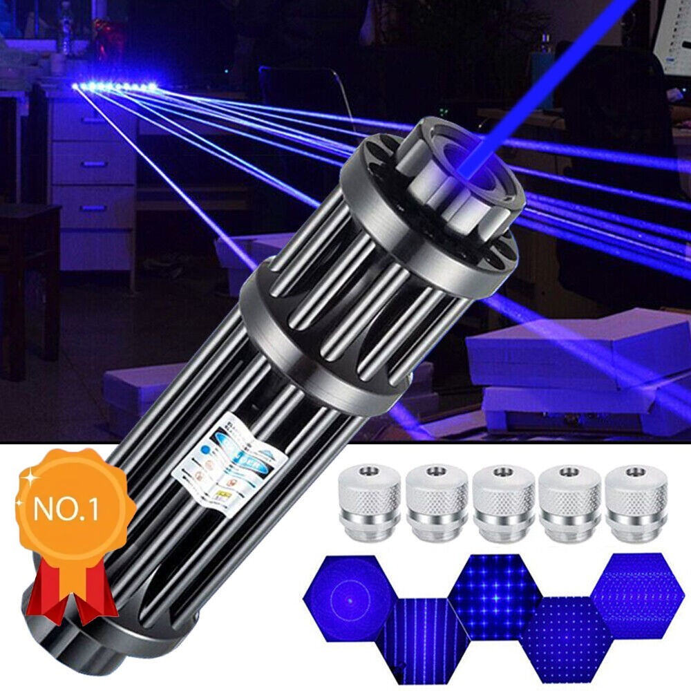 High Power Blue Burning Laser Pointer Watt Adjustable Visible Dot Torch Light