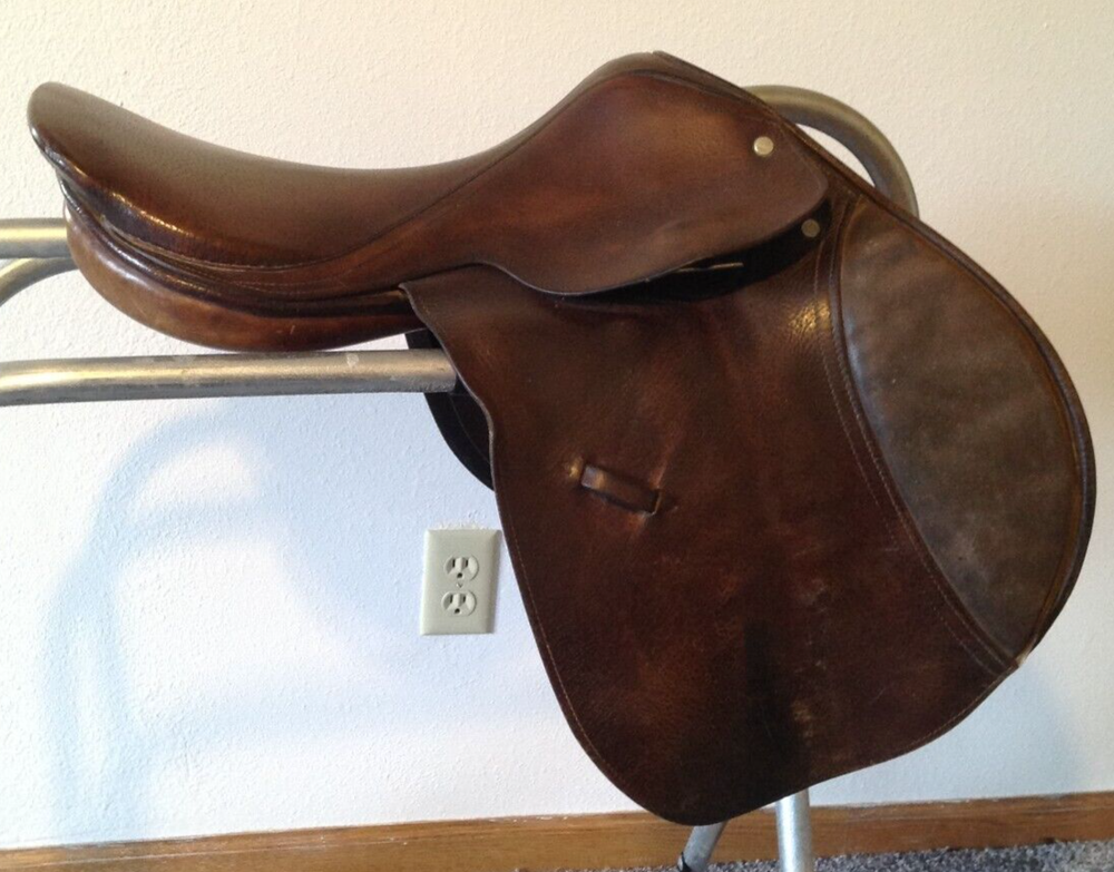 Brown 16 inch Jumping Saddle - Square Back