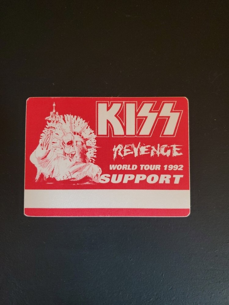 Kiss World Revenge Tour 1992 Rock Band Support Backstage Pass Red