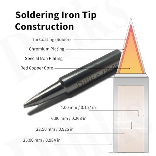 Soldering Iron Tips 5pcs Set, Chisel tip, For HAKKO FX-888D FX-888 FX T18-D24