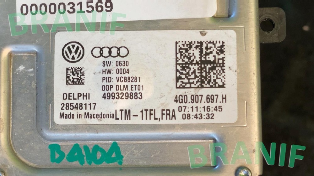 VW GOLF Headlight Module Unit OEM 4G0907697H