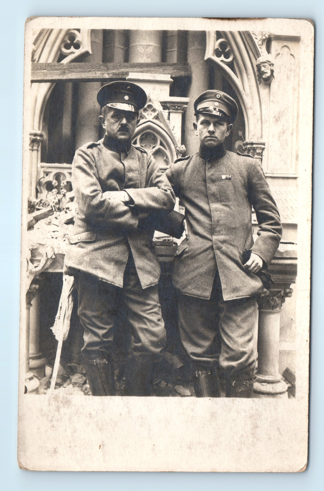 WWI German Soldier Medal Award Ribbon Real Photo Postcard RPPC