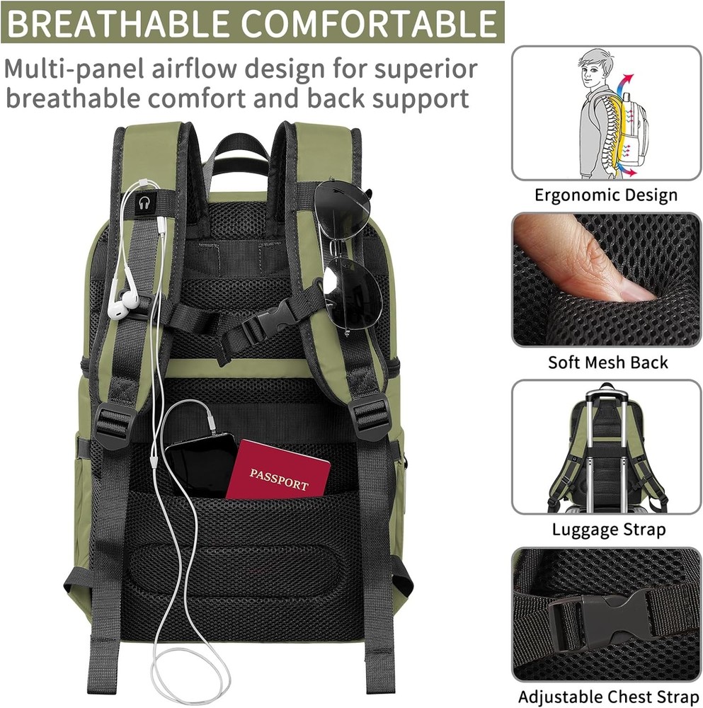 Cooler Backpack,Insulated Backpack Leakproof Double Deck Green