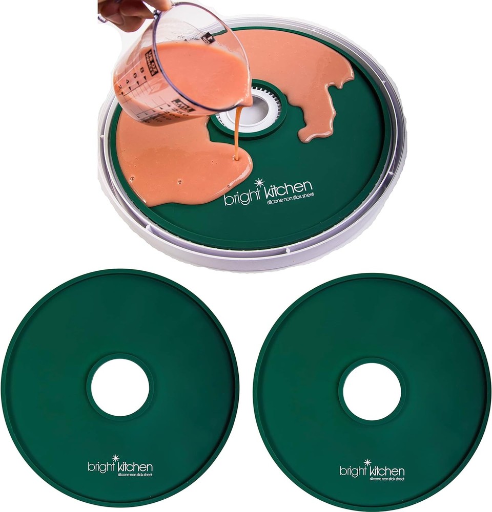 2 Edge Fruit Leather Silicone Dehydrator Sheets for Nesco Round 2