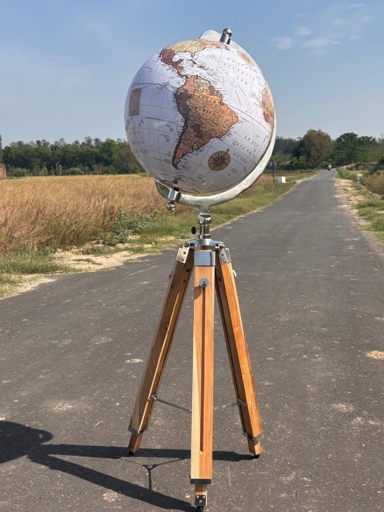 World Globe with Tripod Stand Home Office Décor & Study Room Accent