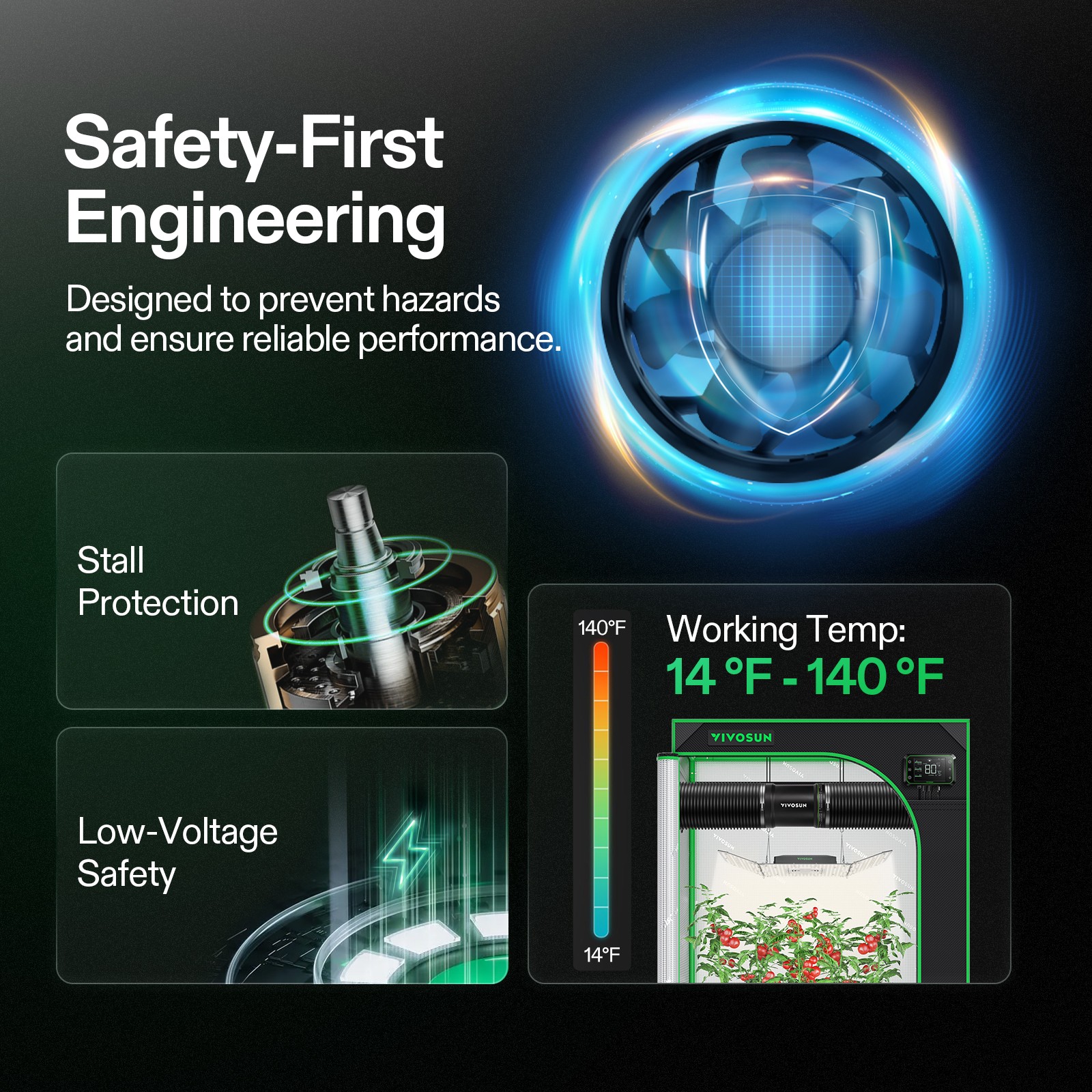 VIVOSUN 4"130CFM Inline Booster Duct Fan HVAC Ventilation Fan w/Speed Controller