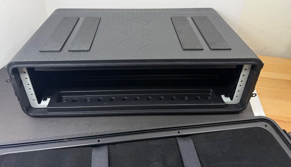 Muscab 2U Rack Case 17" Depth Wireless Mic Storage Amp Effect DJ Rackmount