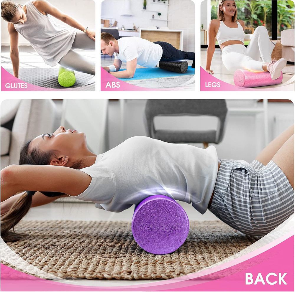 High-Density EPP round Back Roller Foam, Exercise Foam Roller for Yoga, Pilates