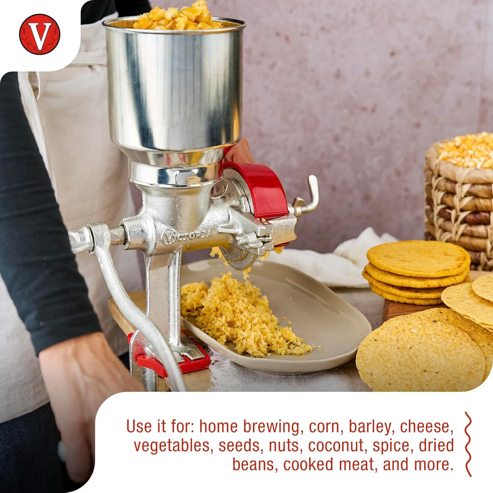 Manual High Hopper Grain Grinder, Black