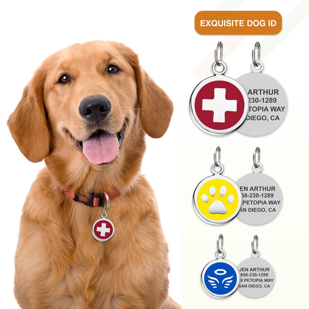 LEASH KING Cute Pet ID Tags with Split Ring
