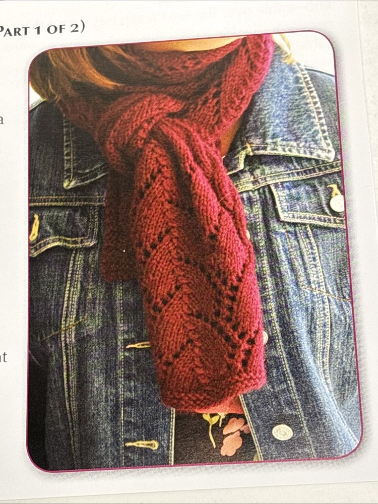 Cable and Lace Scarf Knitting Pattern Cards Pages