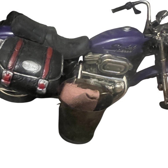 Vintage Motorcycle Garage Shop Diorama Shadow Box.