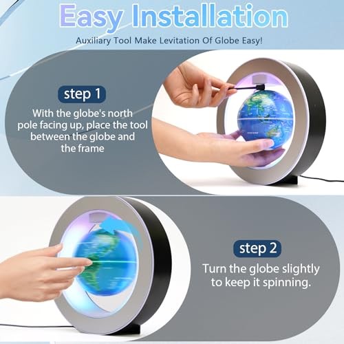 Magnetic Levitating Globe with O Shape Levitation and Multicolor LED Lights,