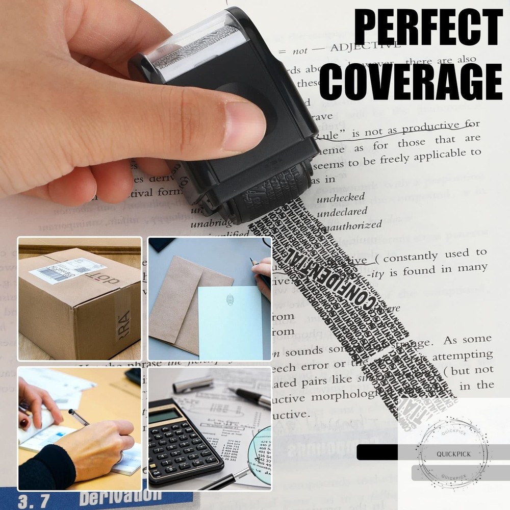 2 Pack Identity Protection Roller Stamp Identity Theft, Confidential, Privacy