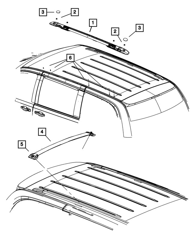 Genuine Mopar Lugg Rack Cross Rail 68078088AB
