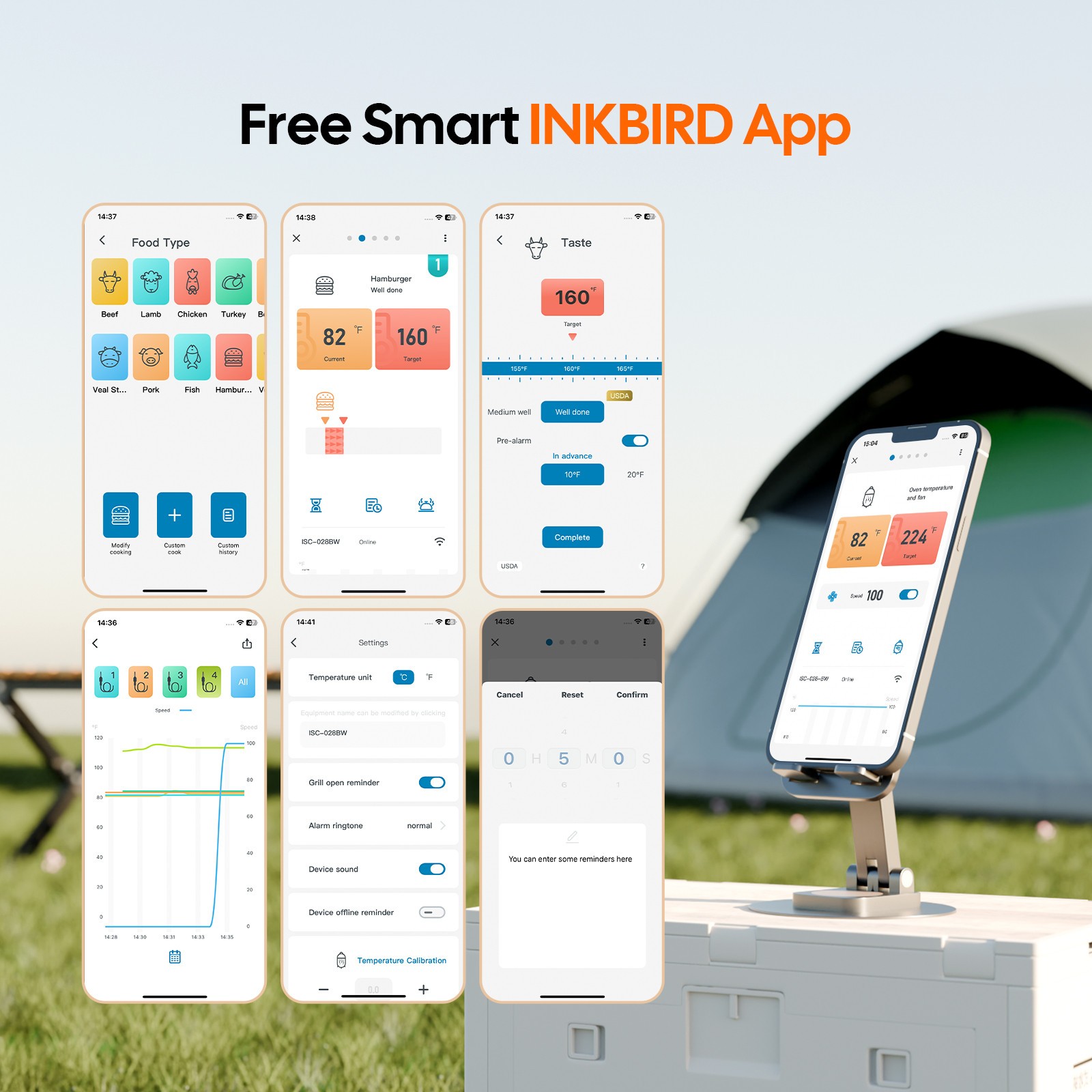 INKBIRD BBQ Temperature Controller WiFi Bluetooth Automatic Smoker Fan Oven Mitt