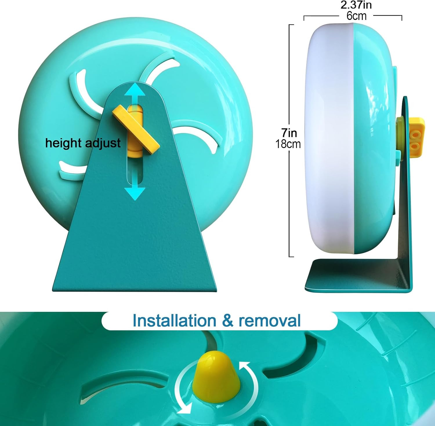 Hamster Silent Wheel, Super-Silent Small Animal Exercise Wheel Accessories, Quie