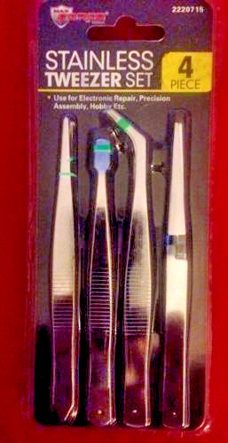 Max Force 4pc Stainless Steel Precision Tweezer Set Electronics Repair Tools