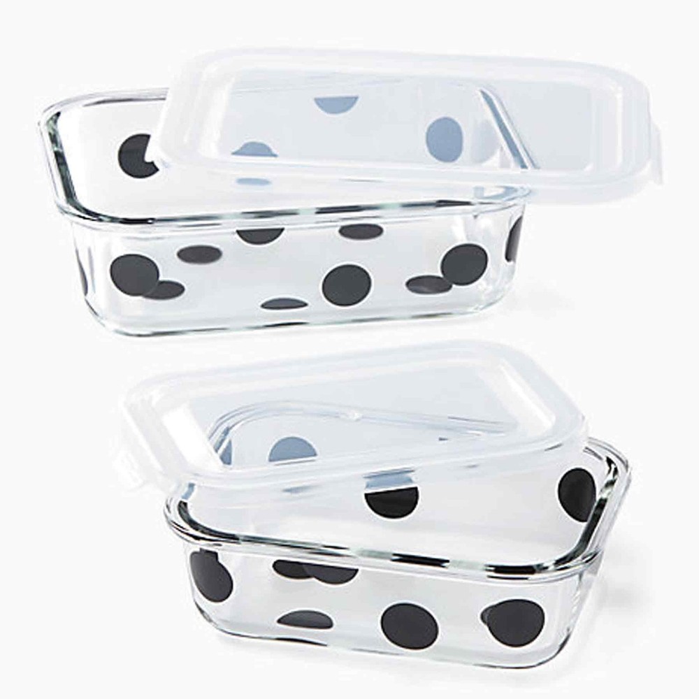 kate spade new york Deco Dot 2-piece Rectangular Food Storage Set