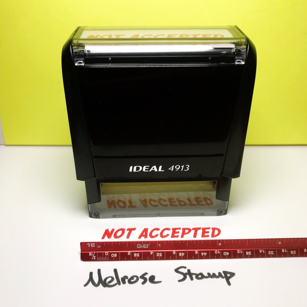 Not Accepted Rubber Stamp Red Ink Self Inking Ideal 4913