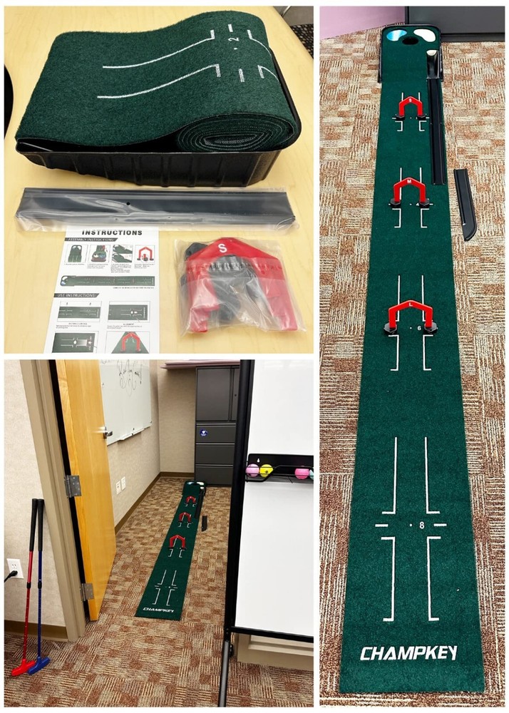 Indoor Golf Putting Mat Auto Ball Return Golf Practice Training Grass Mat Tracks