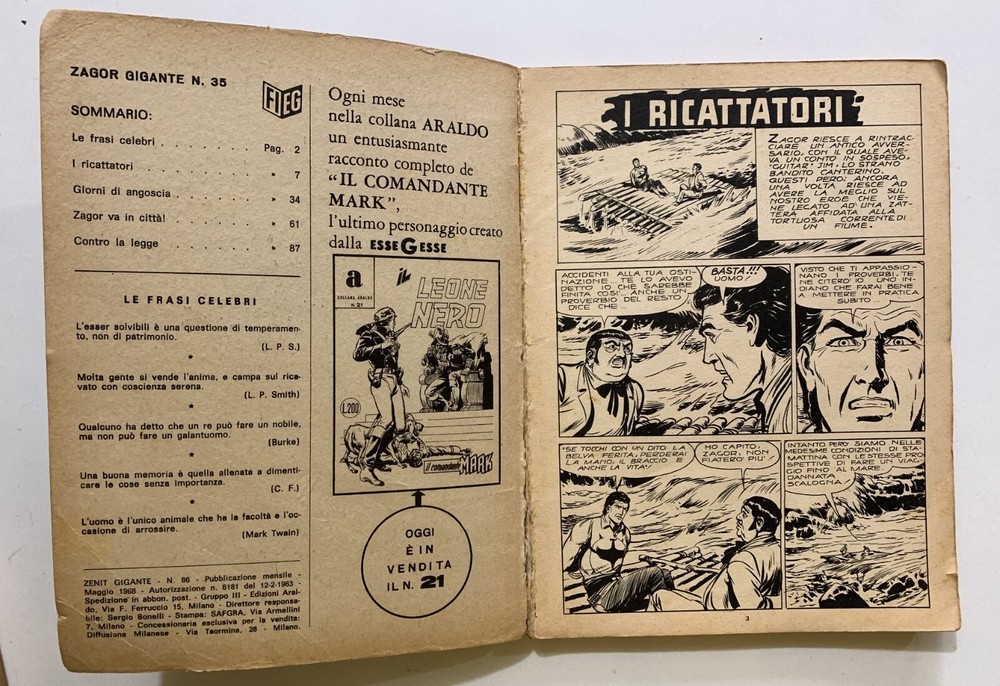 BONELLI ZAGOR GIGANTE N.86 1968