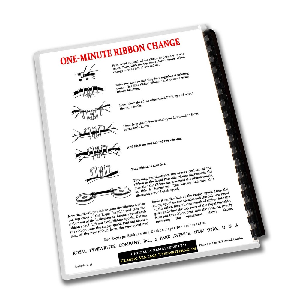 Royal Arrow Typewriter (1940-1947) Operating Instructions User Manual