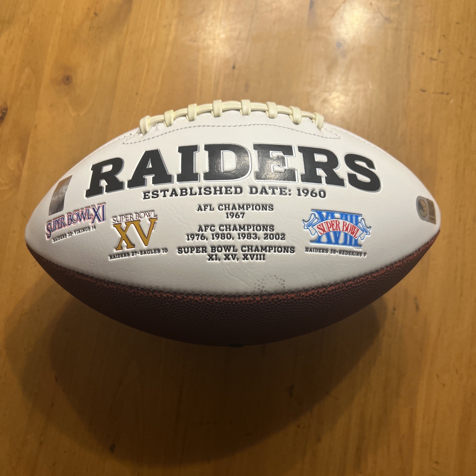 Howie Long & Tim Brown Autographed Oakland Raiders Logo Football HOF Hologram