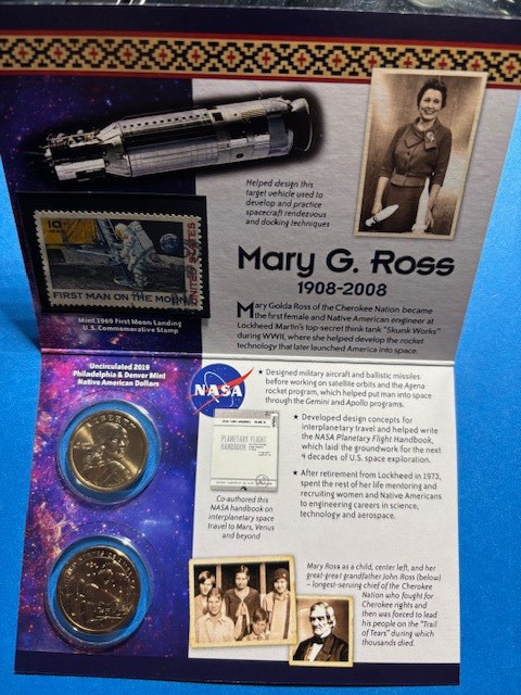 2019 Space Program Coin & Stamp Set UNCIRCULATED Mary G. Ross