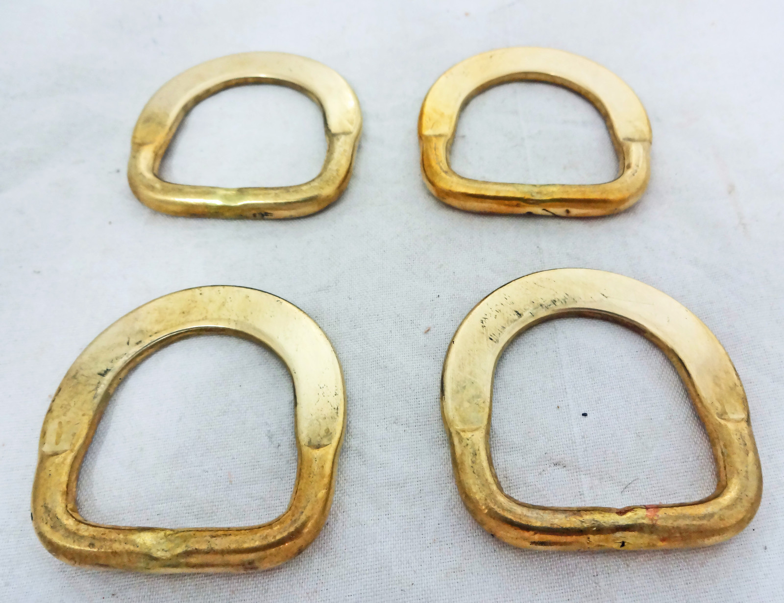 Lot of 4 Solid Brass Saddle Breast Collar Dees 1" Horse Tack Hardware Rigging