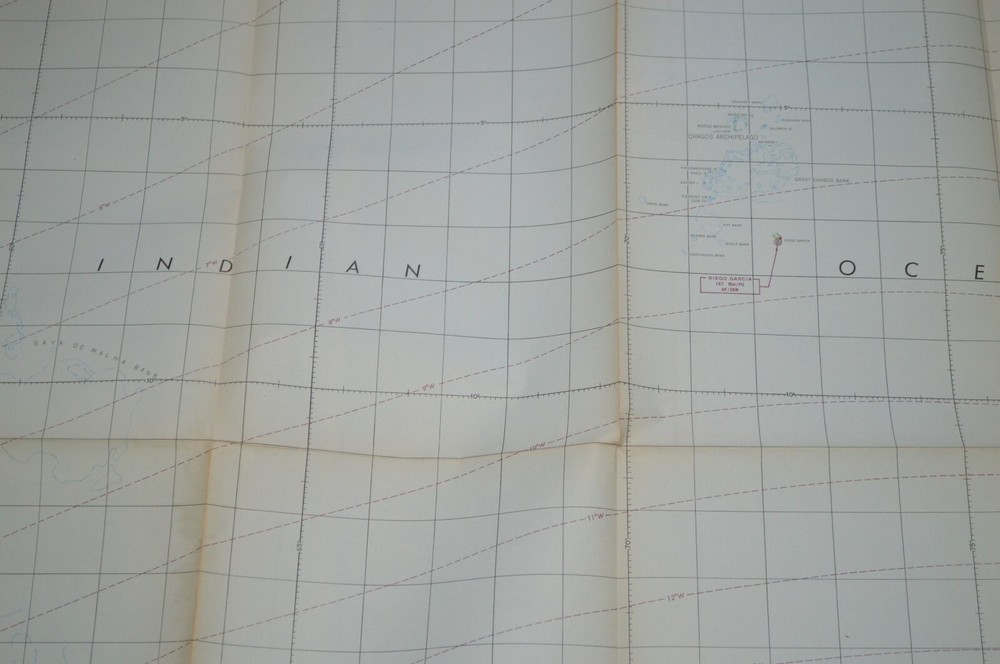 1944 Army WWII Long Range Air Navigation Chart Topographic Map Seychelles