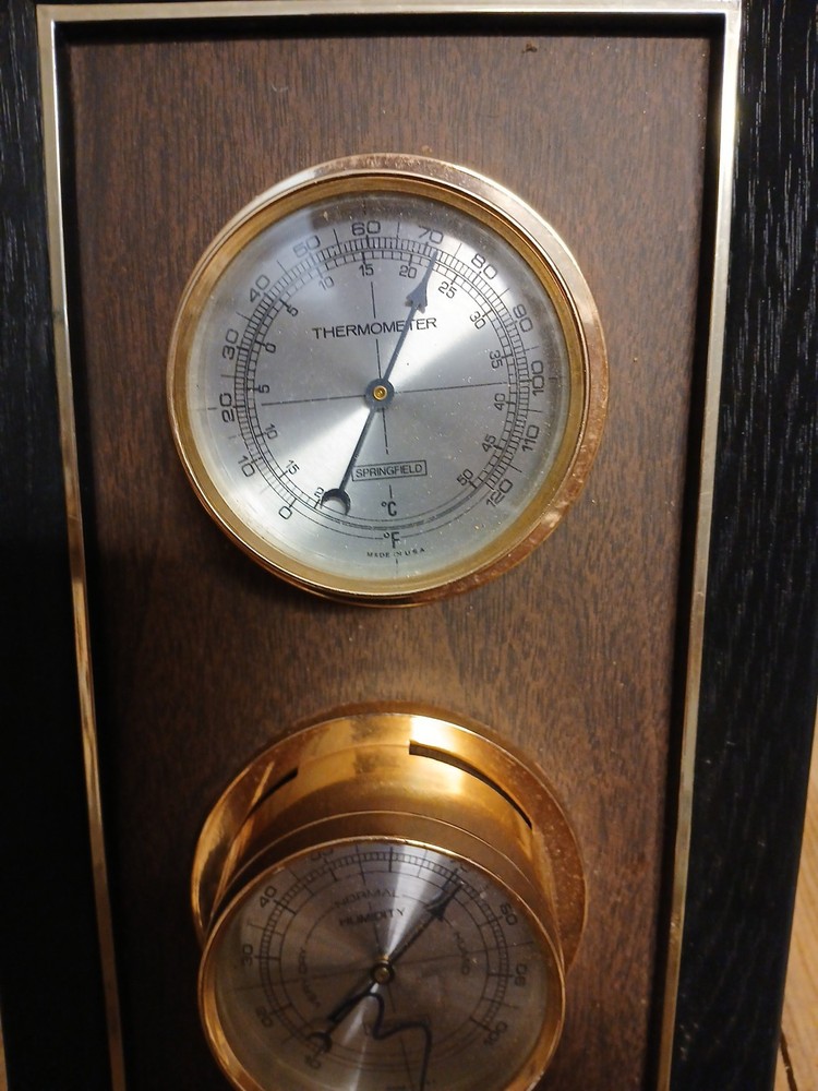 Vintage Springfield Instruments WEATHER STATION Thermometer Humidity