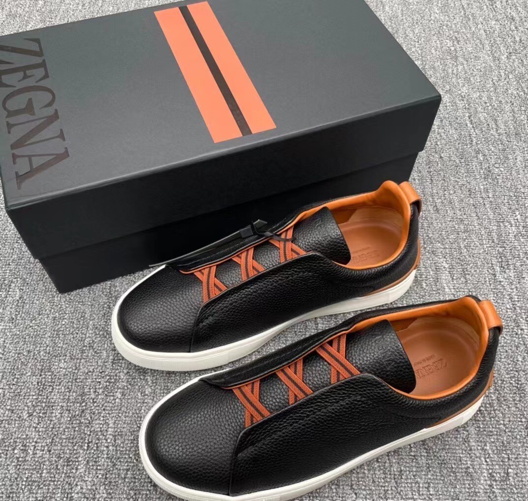Z.egna TRIPLE STITCTriple Stitch Men'slow cut sports shoes, black ，box，dust bag
