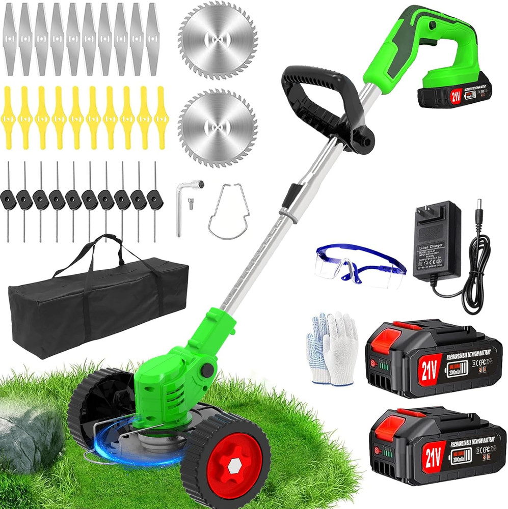 Cordless Weed Wacker Electric Eater Battery Powered Stringless Weed Trimmer 3-In
