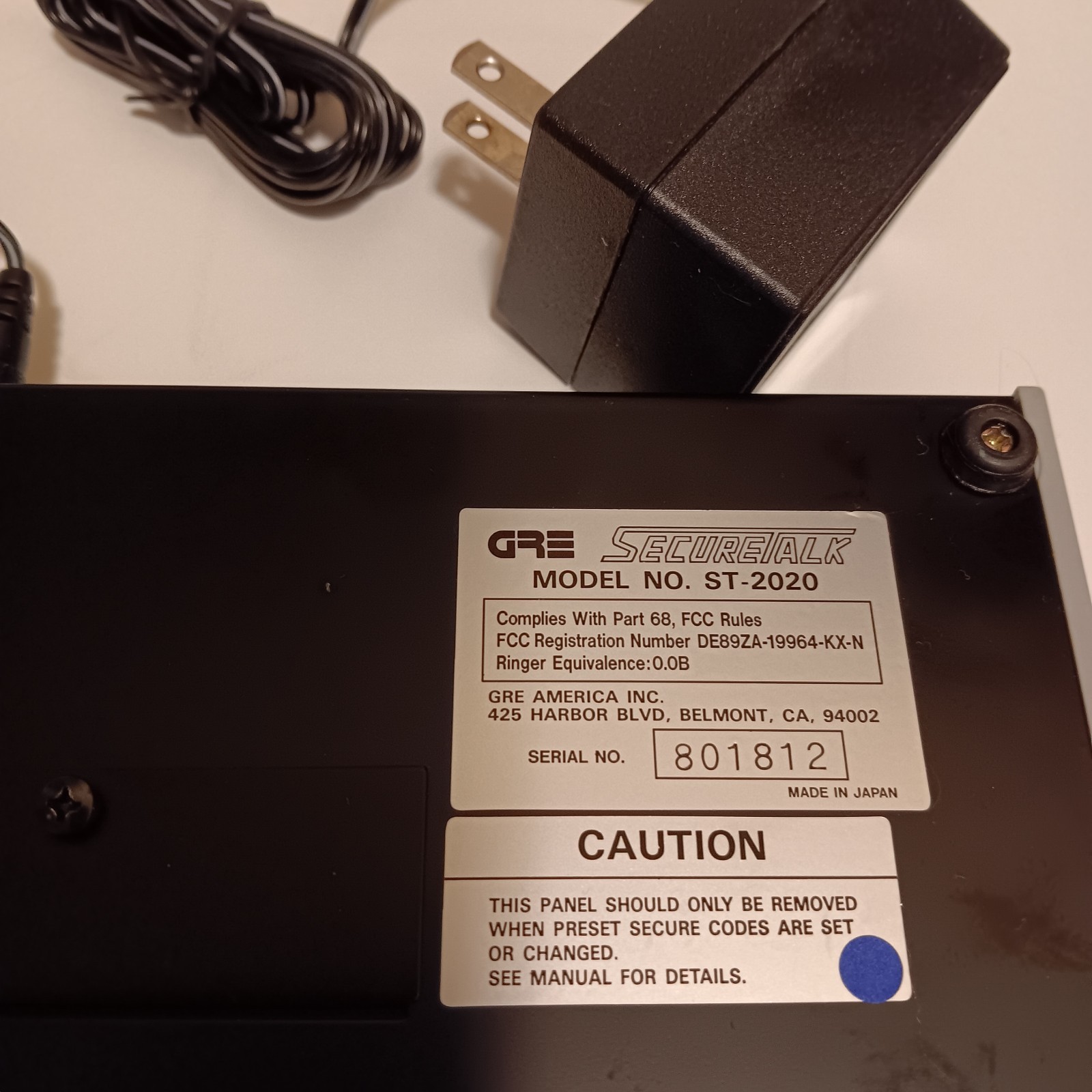 GRE America Secure Talk ST-2020 Speech Device (De-Scrambler) Rare Vintage - New?