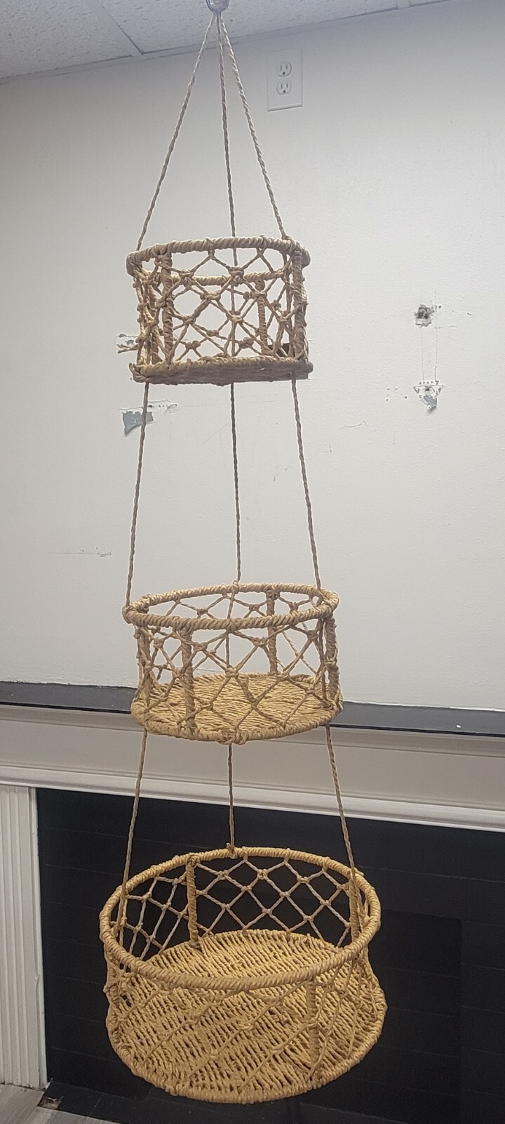 3 Tiers woven Hanging Fruit & Vegetable Baskets Storage Baskets, new