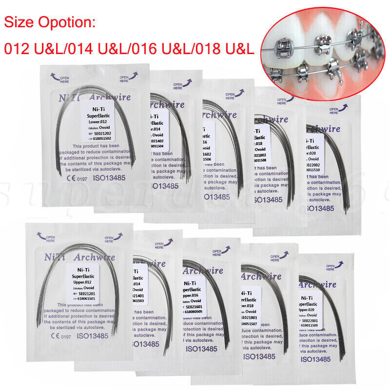 100 Dental Orthodontic Super Elastic Niti Arch Wire Round Ovoid Form Archwire ns