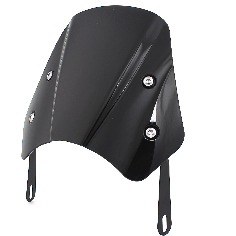 5"-7" Motorcycle Black Universal Headlight Fairing Windshield Windscreen Shield