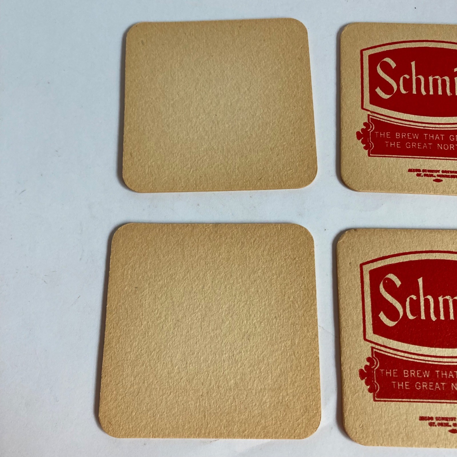 Lot 7 Vintage Schmidt Brewing Beer Coasters Cardboard St Paul, MN