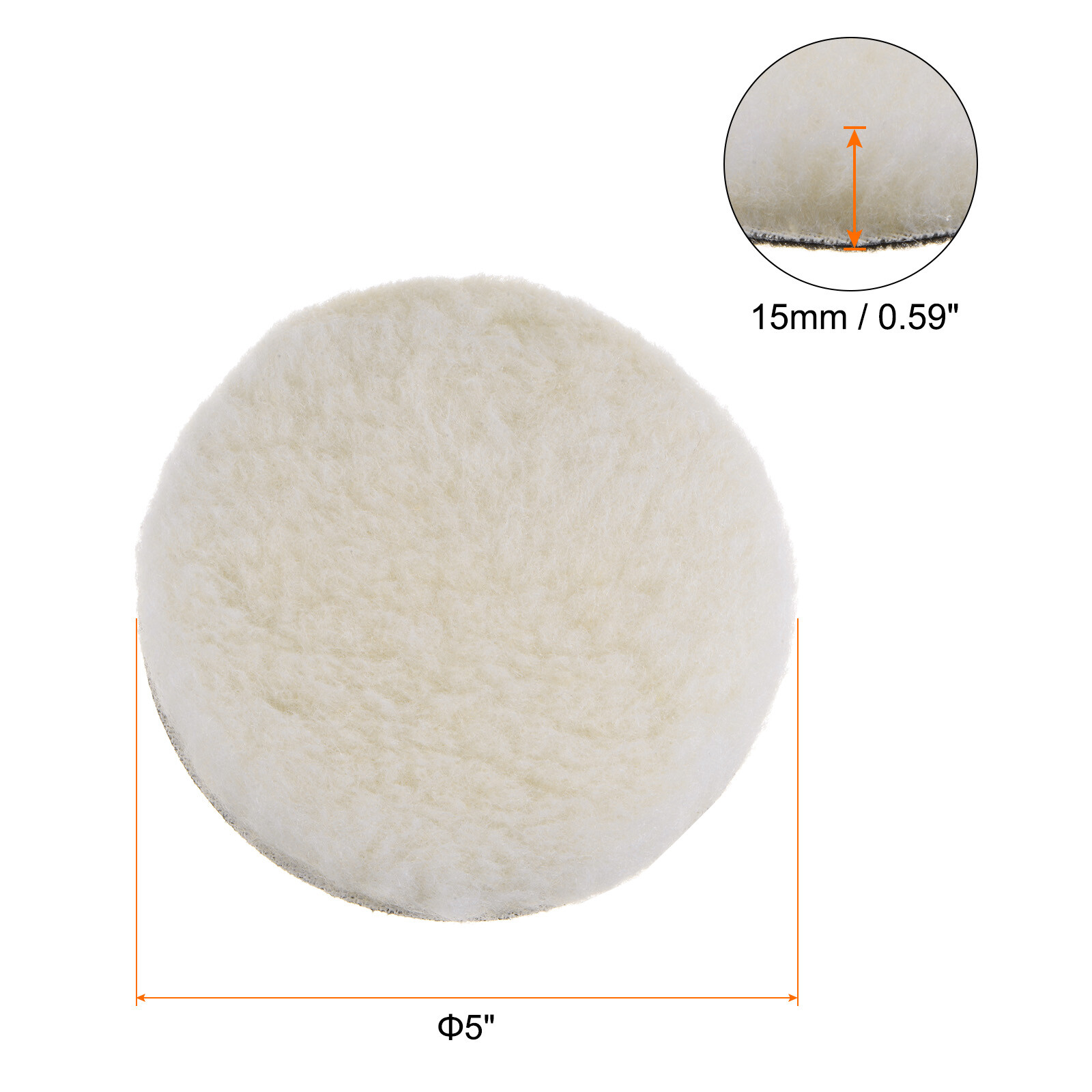 10pcs Wool Buffing Pads 5 inch Polishing Pad Polishing Buffing Pad Hook and Loop