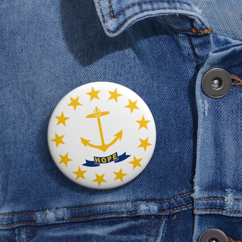 Official State of Rhode Island Flag Button