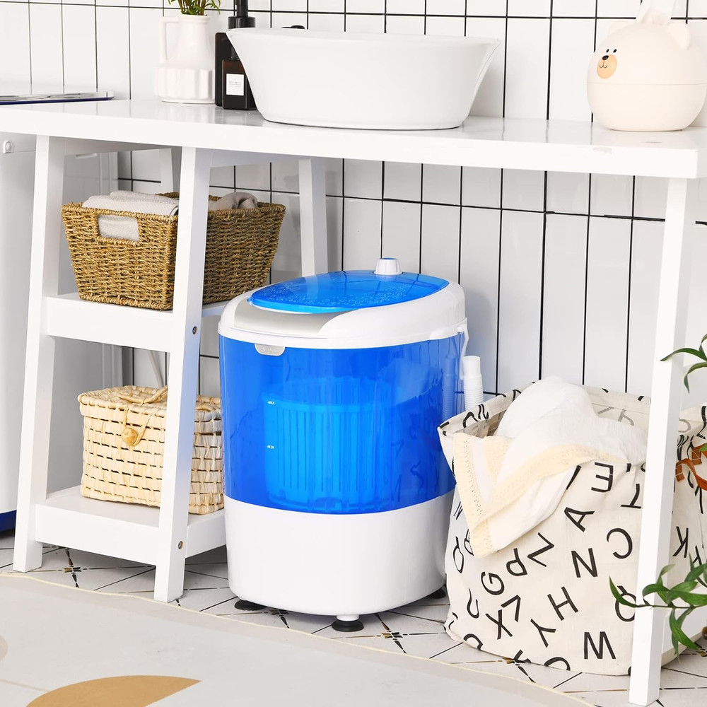 Compact Mini Washer & Spinner, 5.5lbs Semi-Automatic Portable Laundry Machine