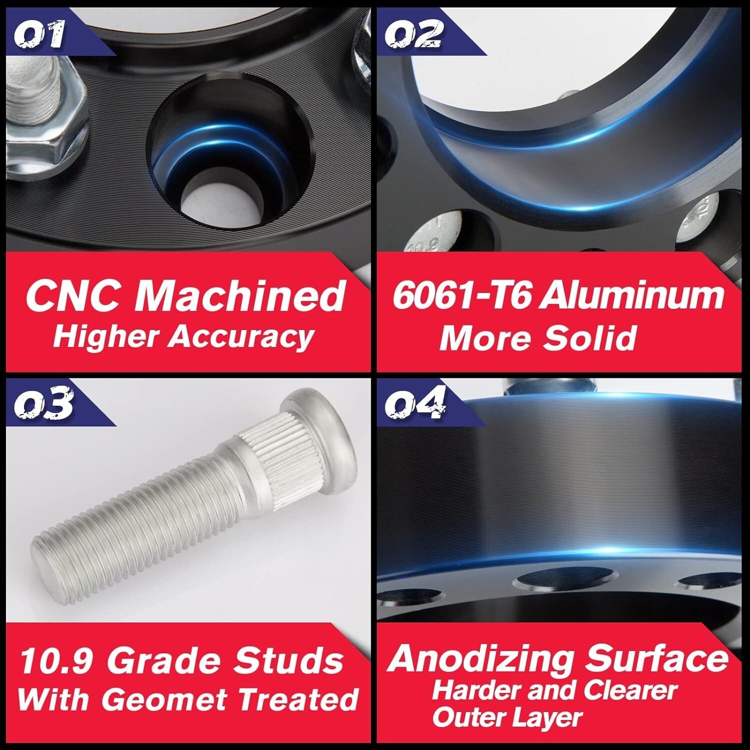 KSP 4Pc 2" 6X5.5 Wheel Spacers for 1999-2024 Chevy Silverado GMC Sierra 1500